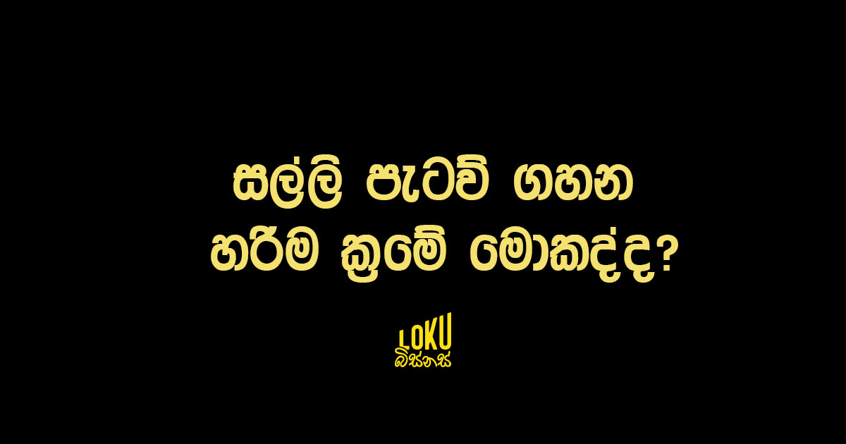 සල්ලි පැටව් ගහන හරිම ක්‍රමේ මොකද්ද?